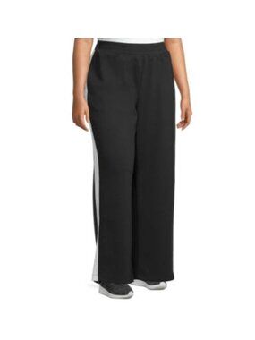 Sports Illustrated Womens Black & White Side Stripe Track Pants Size 2X